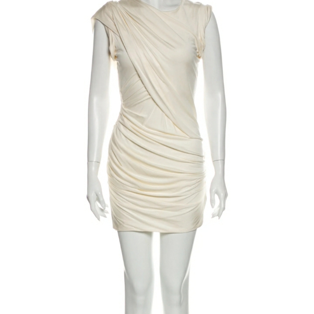 🌱 Alexander Wang Elegant Cream Draped Dress Size 2
